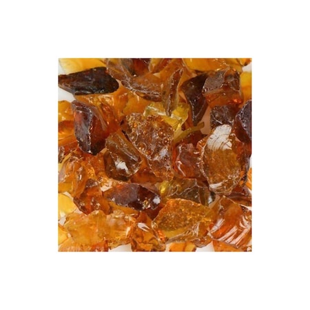 American Specialty Glass Recycled Chunky Glass, Crystal Amber - Small - 0.25-0.5 in. - 50 lbs LCRAMBRS-50